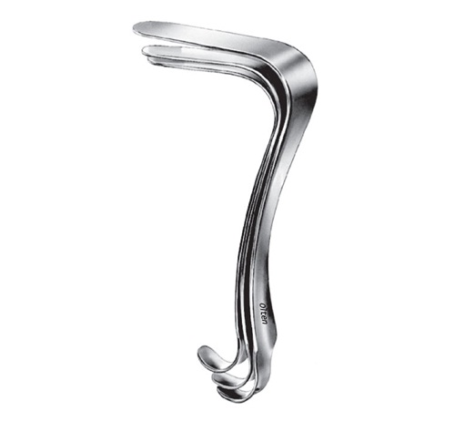 Long Hysterectomy Forceps, 1 X 2 Teeth, Longitudinal Grooves, 7 1/2" (19.1 Cm)